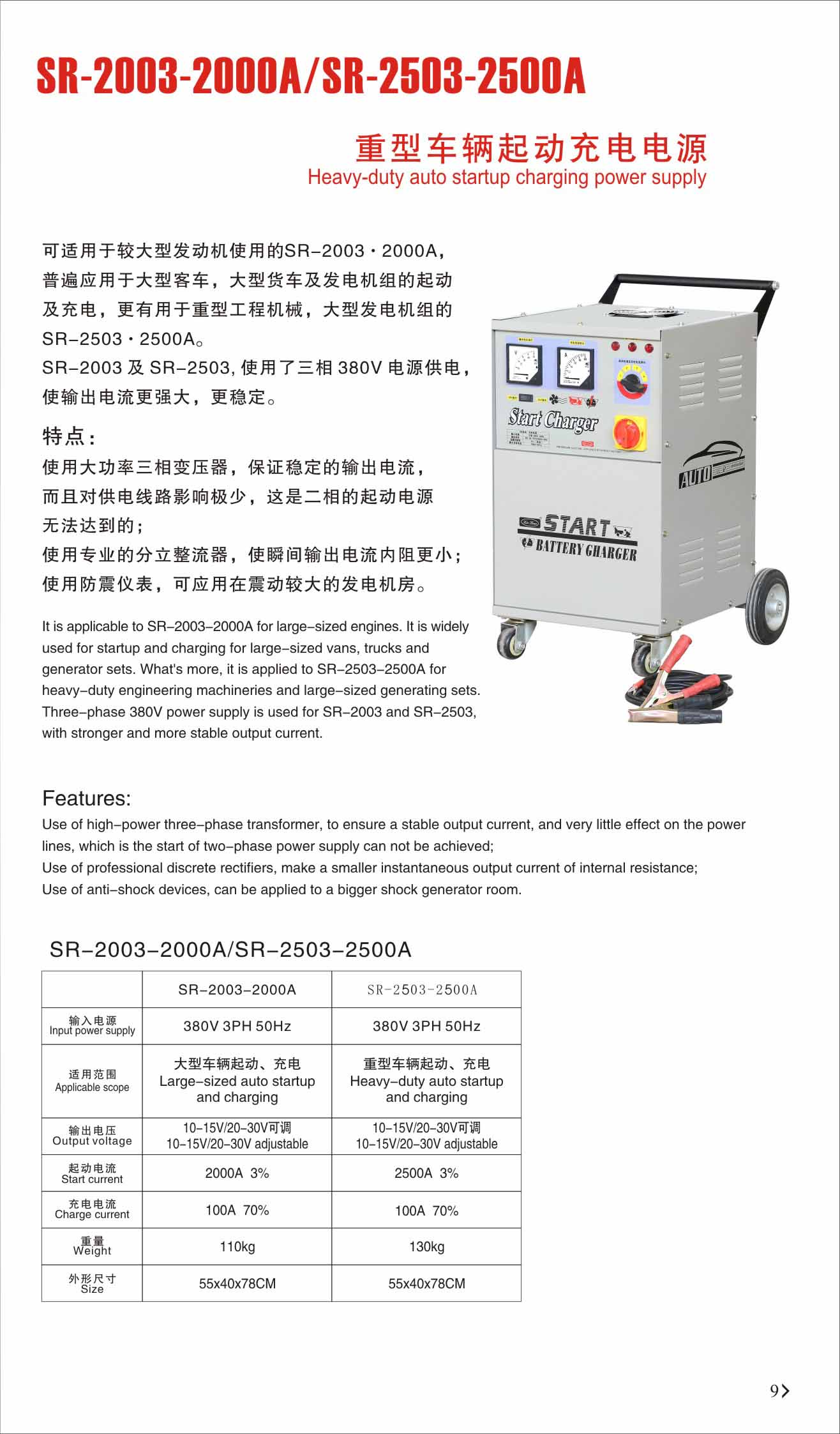 Auto start and charging power supply 2500A-1